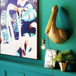 KARE Design Appliques|Applique Animal Spoonbill Dore 29X62Cm