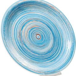 KARE Design Assiettes|Assiette Swirl Blue O27Cm