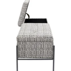 KARE Design Banquettes Rembourrées|Banquette Buttons Storage Noir-Blanc Gm