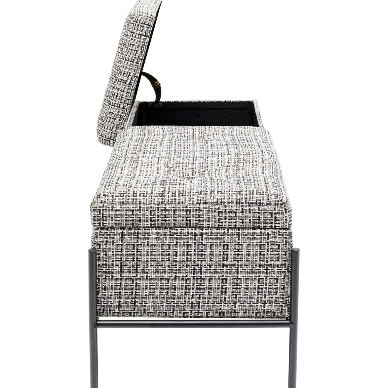 KARE Design Banquettes Rembourrées|Banquette Buttons Storage Noir-Blanc Gm