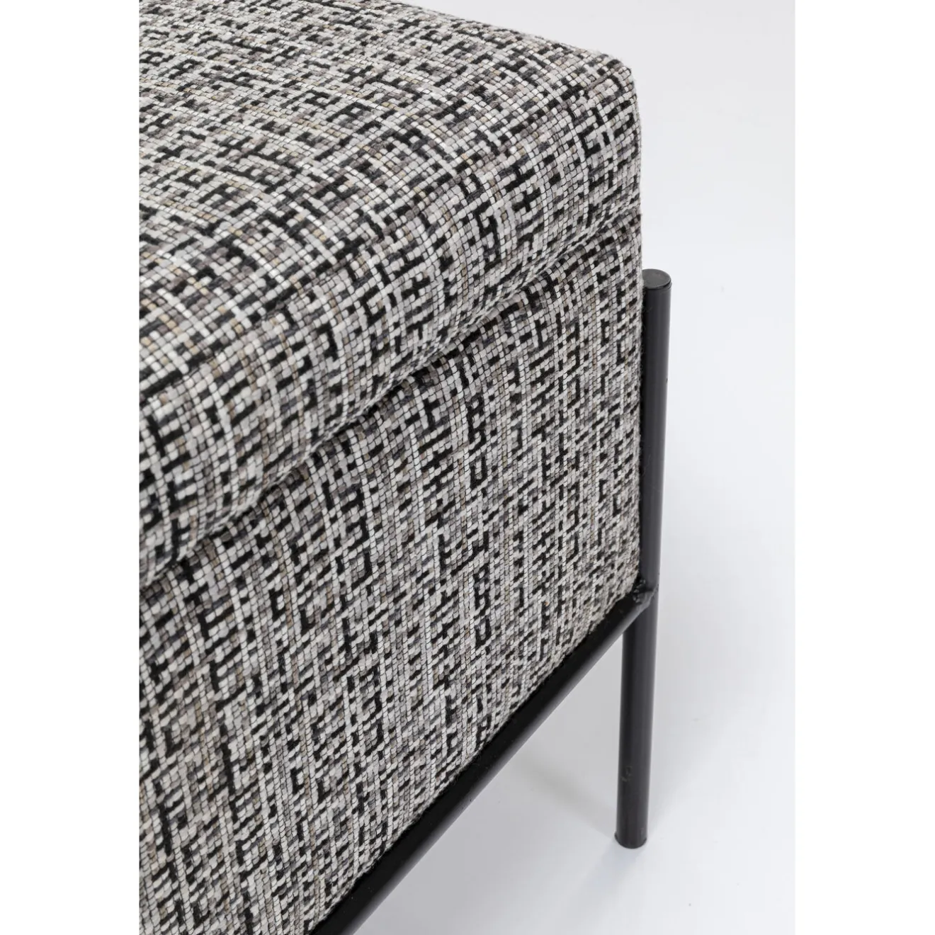 KARE Design Banquettes Rembourrées|Banquette Buttons Storage Noir-Blanc Gm