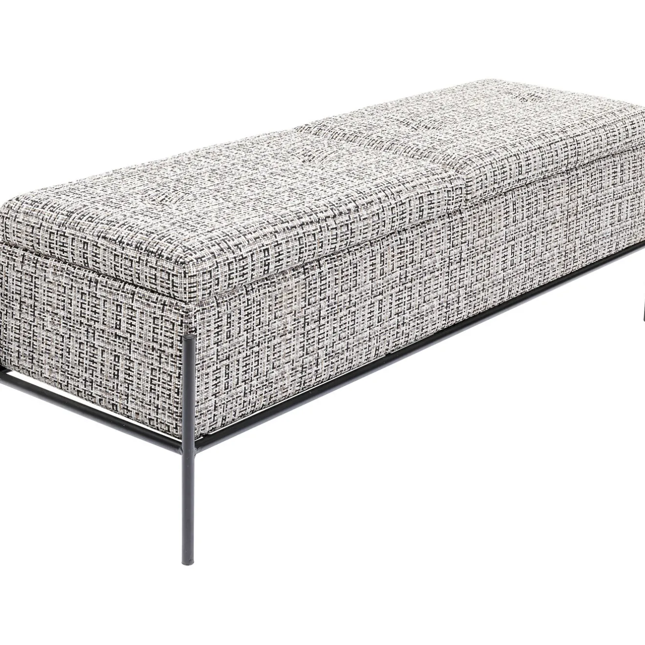 KARE Design Banquettes Rembourrées|Banquette Buttons Storage Noir-Blanc Gm