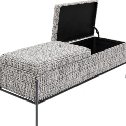 KARE Design Banquettes Rembourrées|Banquette Buttons Storage Noir-Blanc Gm