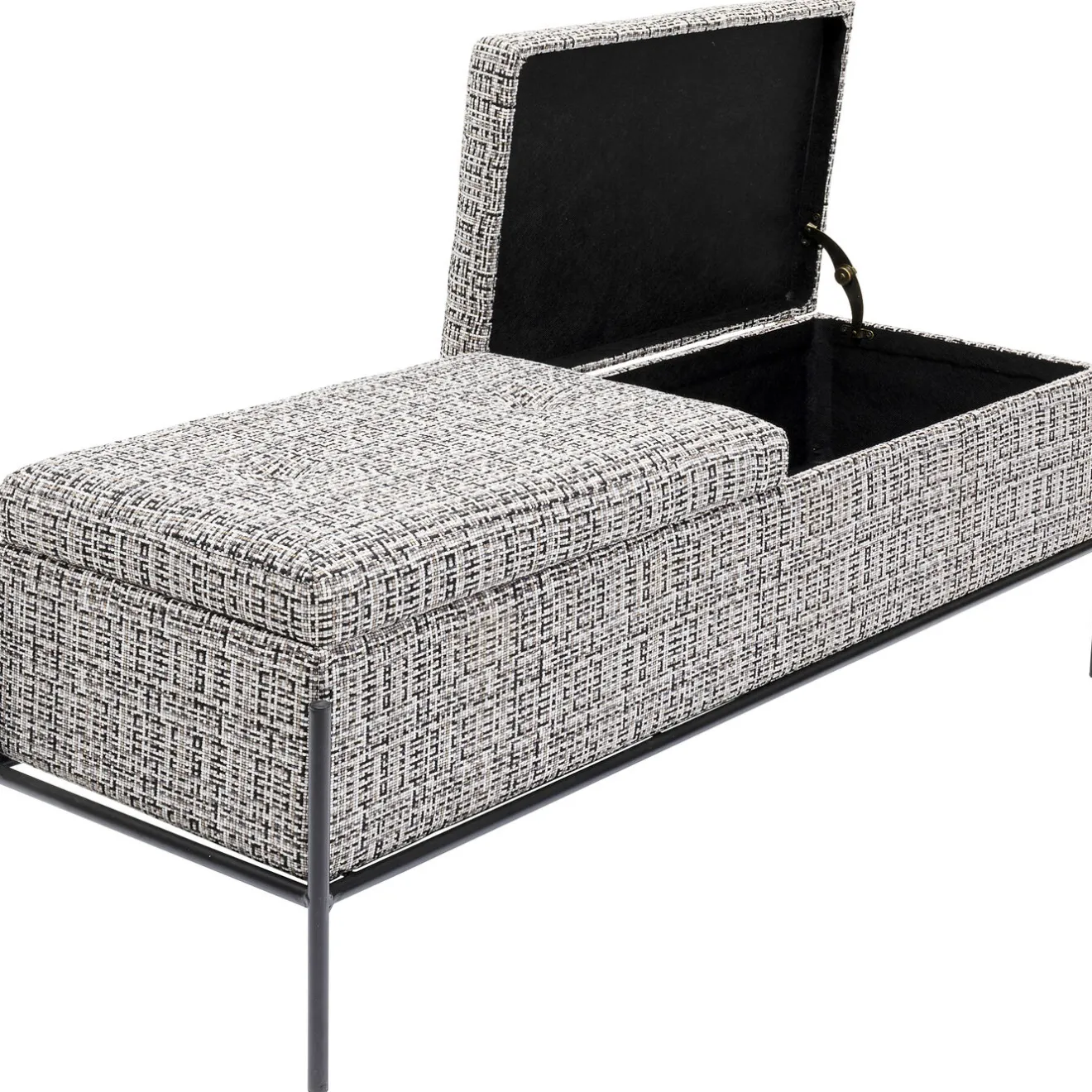 KARE Design Banquettes Rembourrées|Banquette Buttons Storage Noir-Blanc Gm
