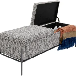 KARE Design Banquettes Rembourrées|Banquette Buttons Storage Noir-Blanc Gm