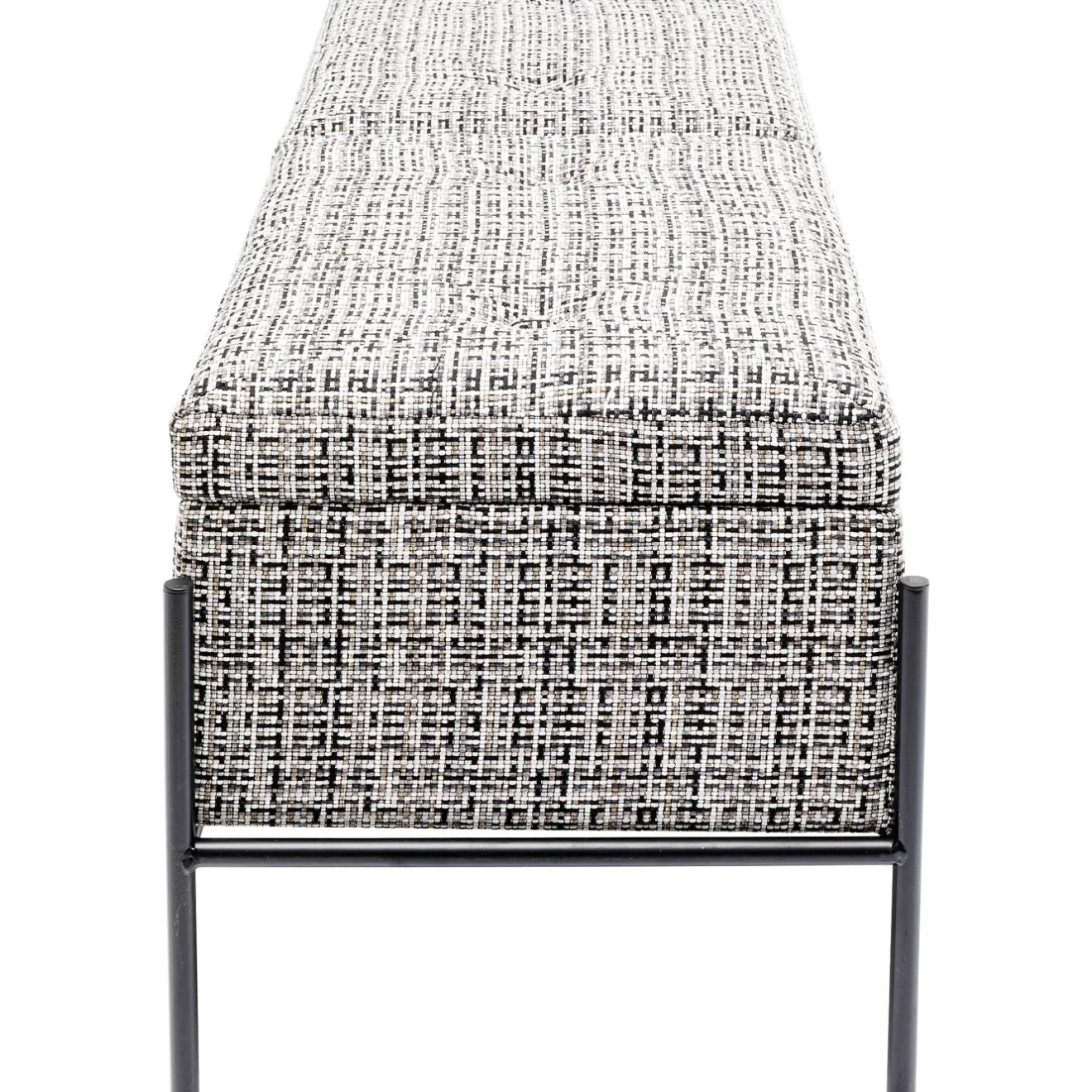 KARE Design Banquettes Rembourrées|Banquette Buttons Storage Noir-Blanc Gm