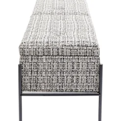 KARE Design Banquettes Rembourrées|Banquette Buttons Storage Noir-Blanc Gm