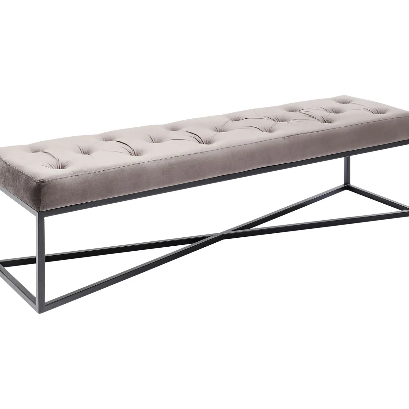 KARE Design Banquettes Rembourrées|Banquette Crossover Gris Noir 150X40Cm