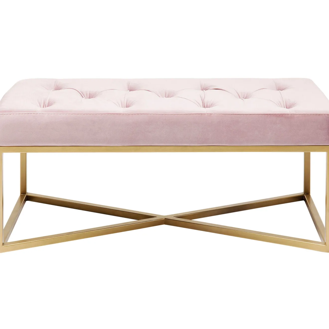 KARE Design Banquettes Rembourrées|Banquette Crossover Rose Laiton 90X40Cm