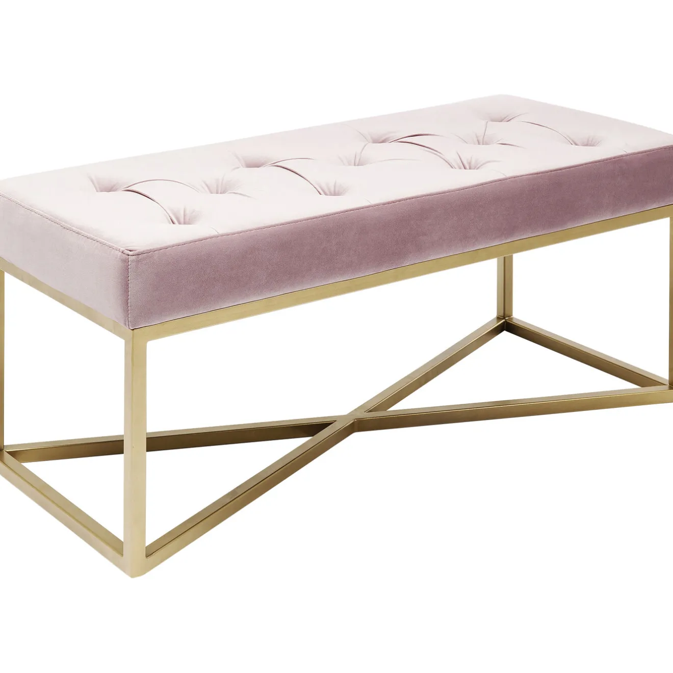 KARE Design Banquettes Rembourrées|Banquette Crossover Rose Laiton 90X40Cm