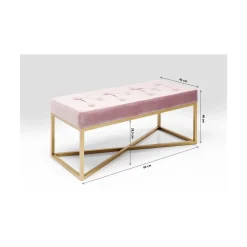 KARE Design Banquettes Rembourrées|Banquette Crossover Rose Laiton 90X40Cm