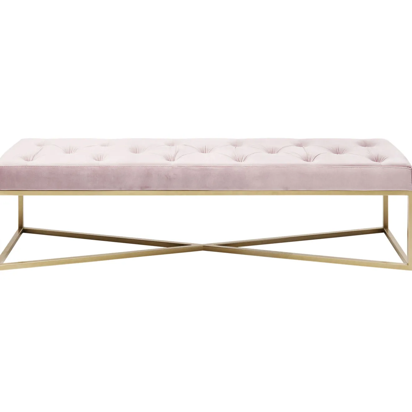 KARE Design Banquettes Rembourrées|Banquette Crossover Rose Laiton 150X40Cm