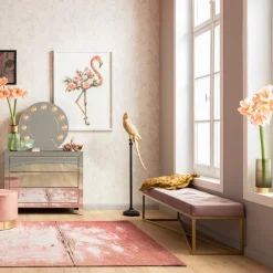 KARE Design Banquettes Rembourrées|Banquette Crossover Rose Laiton 150X40Cm