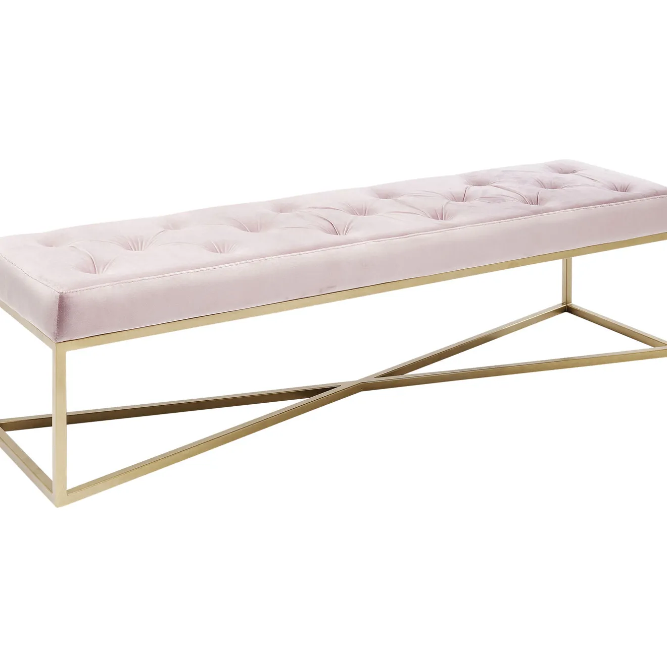 KARE Design Banquettes Rembourrées|Banquette Crossover Rose Laiton 150X40Cm