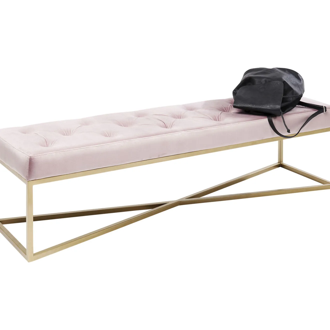 KARE Design Banquettes Rembourrées|Banquette Crossover Rose Laiton 150X40Cm