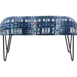 KARE Design Banquettes Rembourrées|Banquette Desna Patchwork Bleu 80Cm