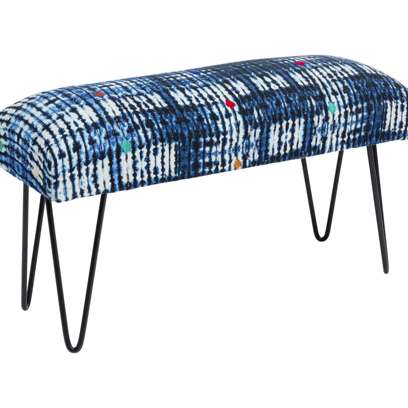 KARE Design Banquettes Rembourrées|Banquette Desna Patchwork Bleu 80Cm