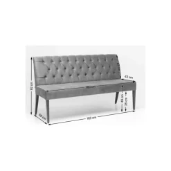 KARE Design Bancs Pour Tables De Repas|Banquette Econo Buttons Vintage 162Cm