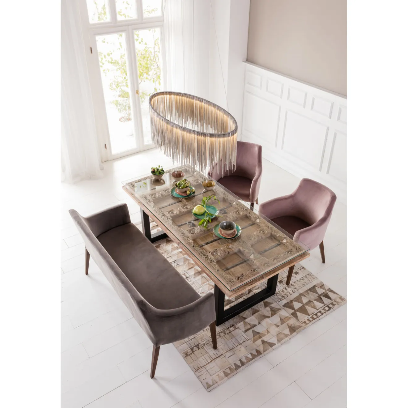 KARE Design Bancs Pour Tables De Repas|Banquette Mode Velours Gris