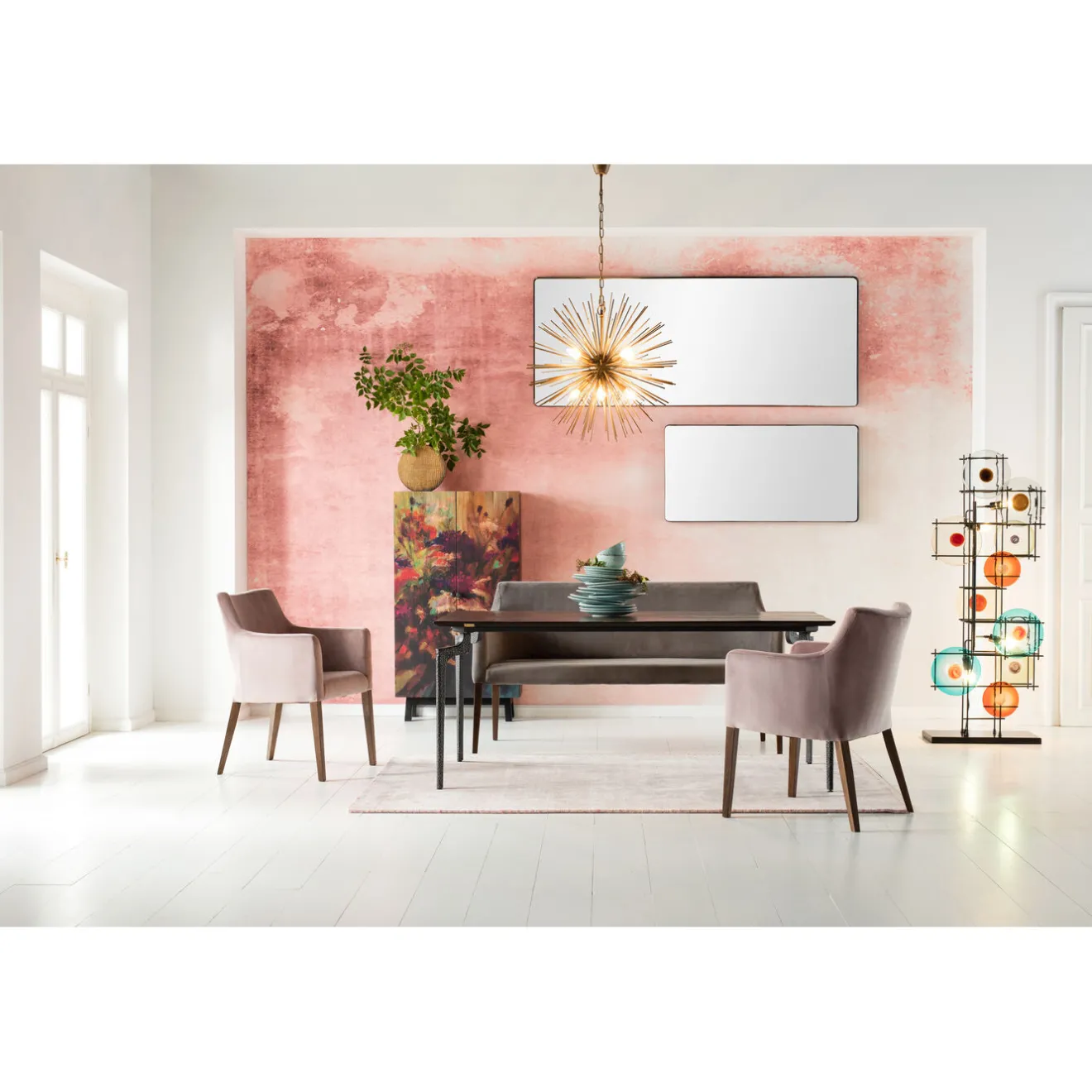 KARE Design Bancs Pour Tables De Repas|Banquette Mode Velours Gris