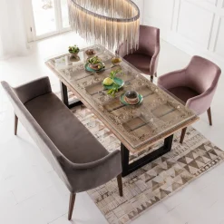 KARE Design Bancs Pour Tables De Repas|Banquette Mode Velours Gris