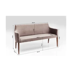 KARE Design Bancs Pour Tables De Repas|Banquette Mode Velours Gris