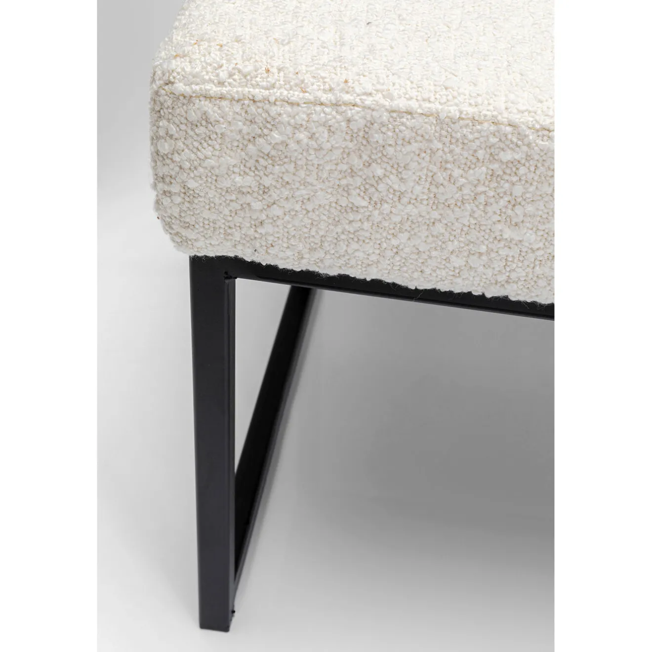 KARE Design Banquettes Rembourrées|Banquette Smart Boucle Creme Noir 150Cm