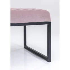 KARE Design Banquettes Rembourrées|Banquette Smart Velours Rose Noir 90Cm