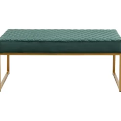 KARE Design Banquettes Rembourrées|Banquette Smart Velours Vert Fonce Laiton 90Cm