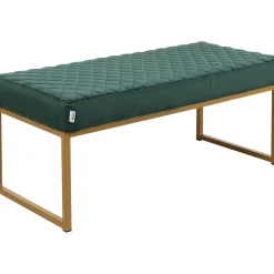 KARE Design Banquettes Rembourrées|Banquette Smart Velours Vert Fonce Laiton 90Cm