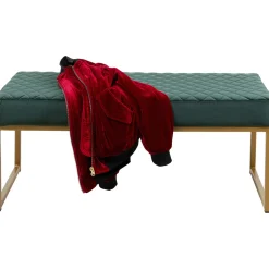 KARE Design Banquettes Rembourrées|Banquette Smart Velours Vert Fonce Laiton 90Cm
