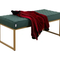KARE Design Banquettes Rembourrées|Banquette Smart Velours Vert Fonce Laiton 90Cm