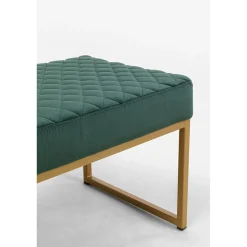 KARE Design Banquettes Rembourrées|Banquette Smart Velours Vert Fonce Laiton 90Cm