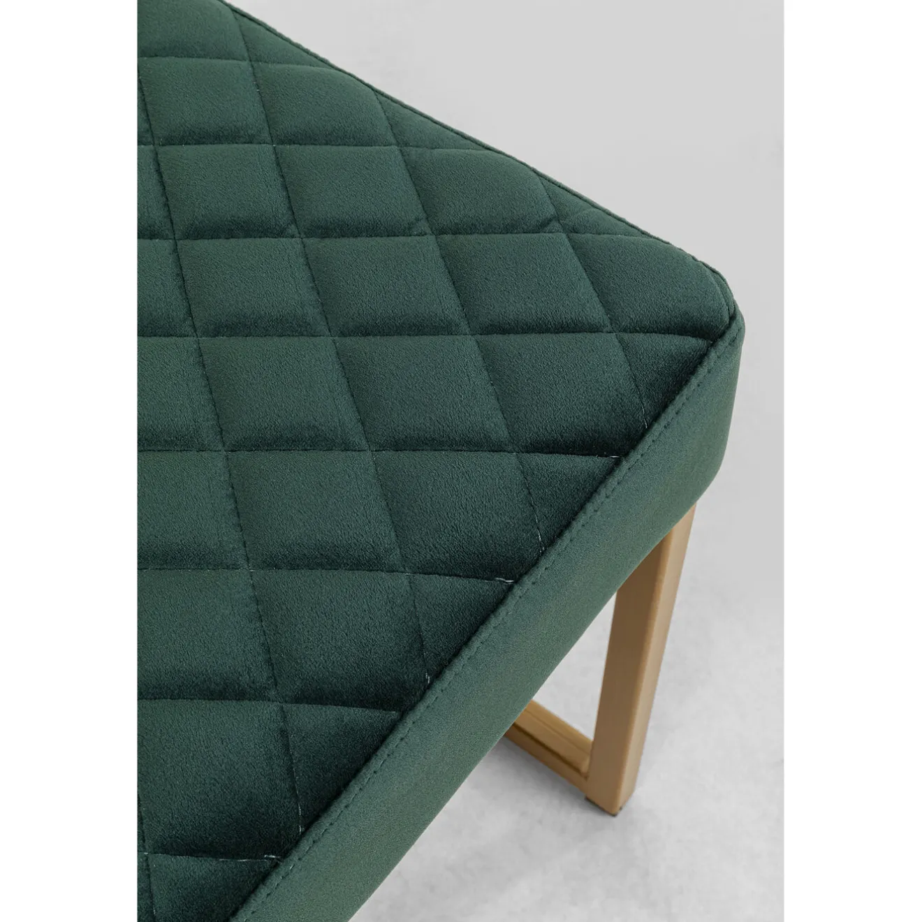 KARE Design Banquettes Rembourrées|Banquette Smart Velours Vert Fonce Laiton 90Cm