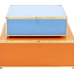 KARE Design Boîtes|Boite Neomi Orange Bleu (2/Set)