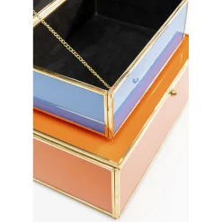 KARE Design Boîtes|Boite Neomi Orange Bleu (2/Set)