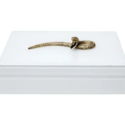KARE Design Boîtes|Boite Snake Bite Blanc 28X7Cm