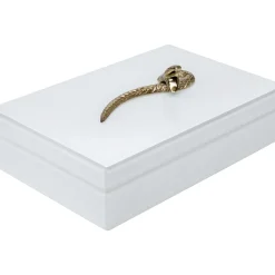 KARE Design Boîtes|Boite Snake Bite Blanc 28X7Cm