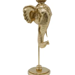 KARE Design Bougeoirs|Bougeoir Elephant Head Dore 49Cm