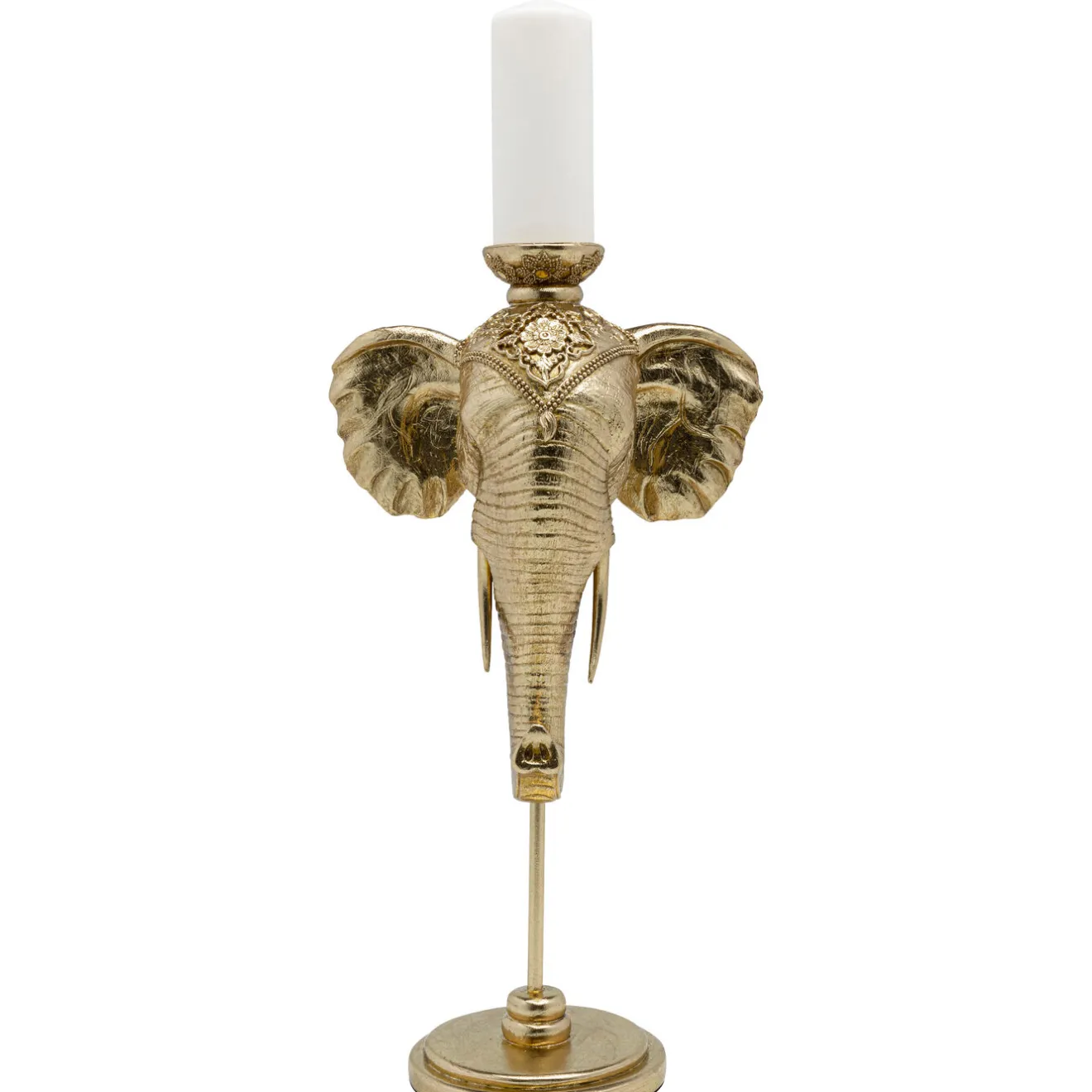 KARE Design Bougeoirs|Bougeoir Elephant Head Dore 49Cm