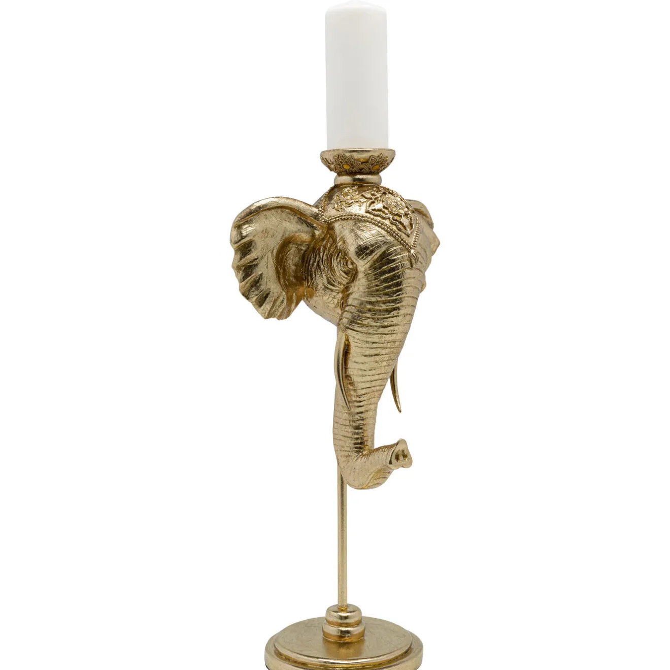 KARE Design Bougeoirs|Bougeoir Elephant Head Dore 49Cm