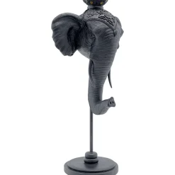 KARE Design Bougeoirs|Bougeoir Elephant Head Noir 49Cm