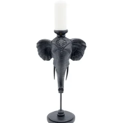 KARE Design Bougeoirs|Bougeoir Elephant Head Noir 49Cm