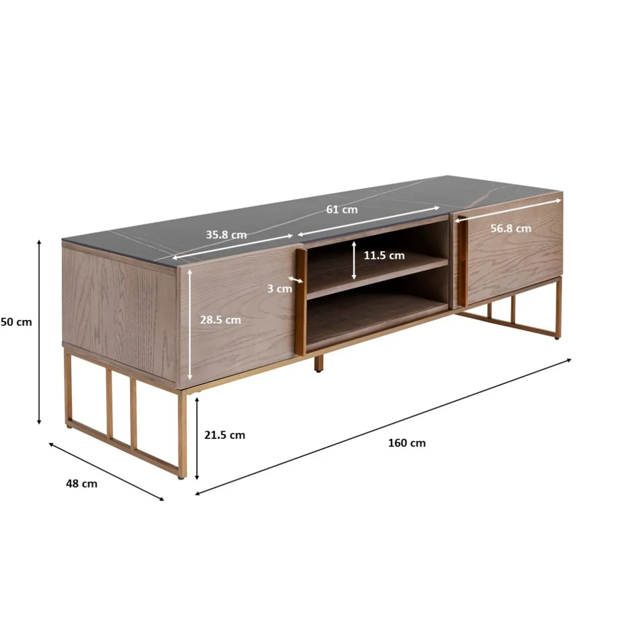 KARE Design Buffets Bas|Buffet Bas Cesaro 160X50Cm