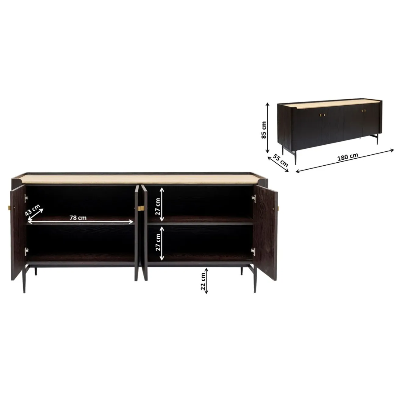 KARE Design Buffets|Buffet Milano 180X85Cm