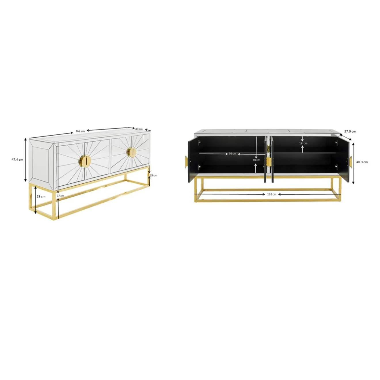 KARE Design Buffets|Buffet Queen 162X77Cm