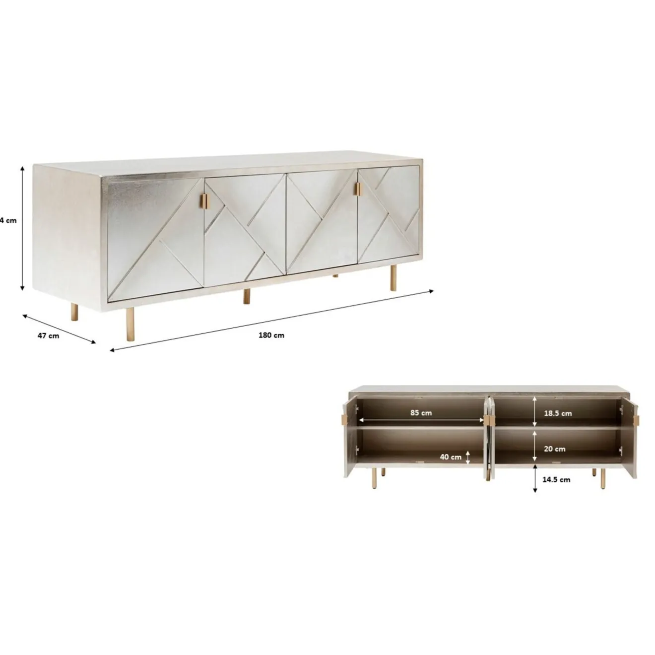 KARE Design Buffets|Buffet Venice Triangle 180X64Cm