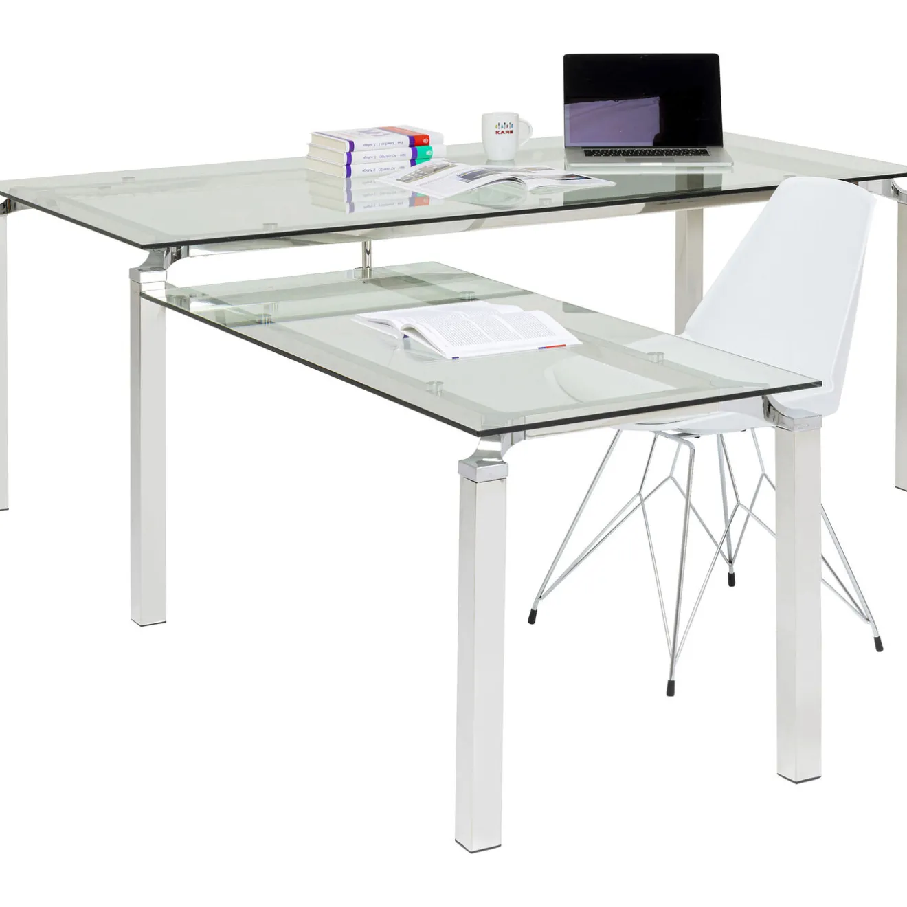 KARE Design Bureaux|Bureau D Angle Lorenco Chrome 210X180Cm