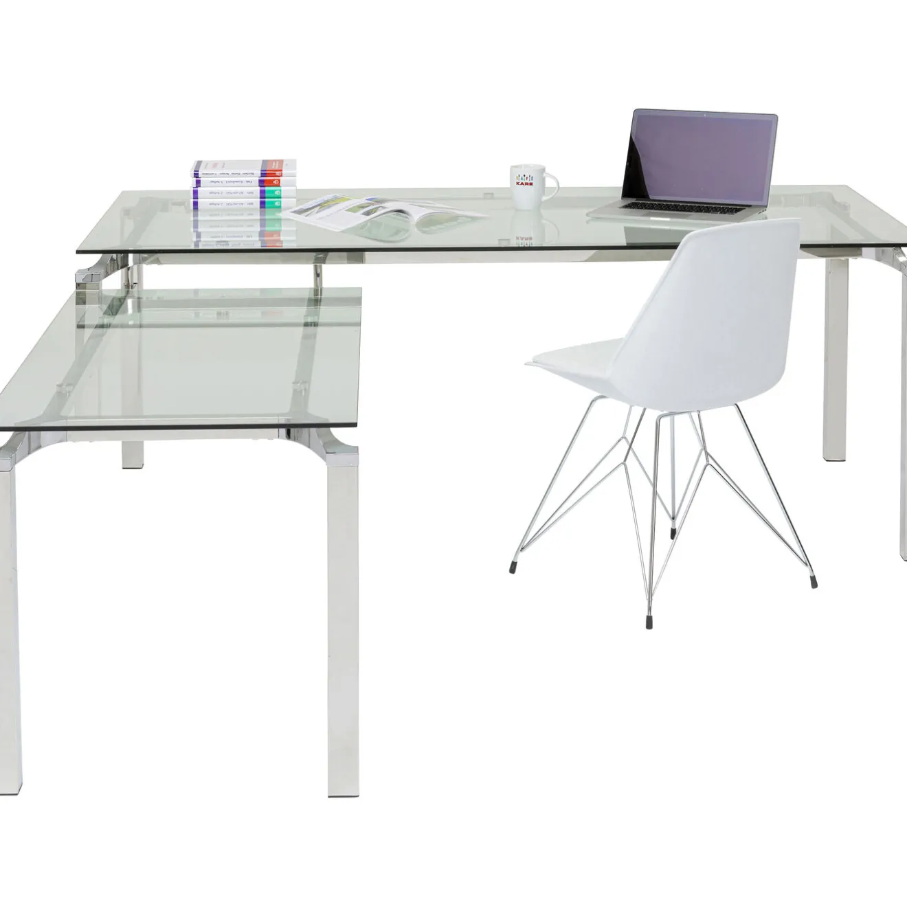 KARE Design Bureaux|Bureau D Angle Lorenco Chrome 210X180Cm