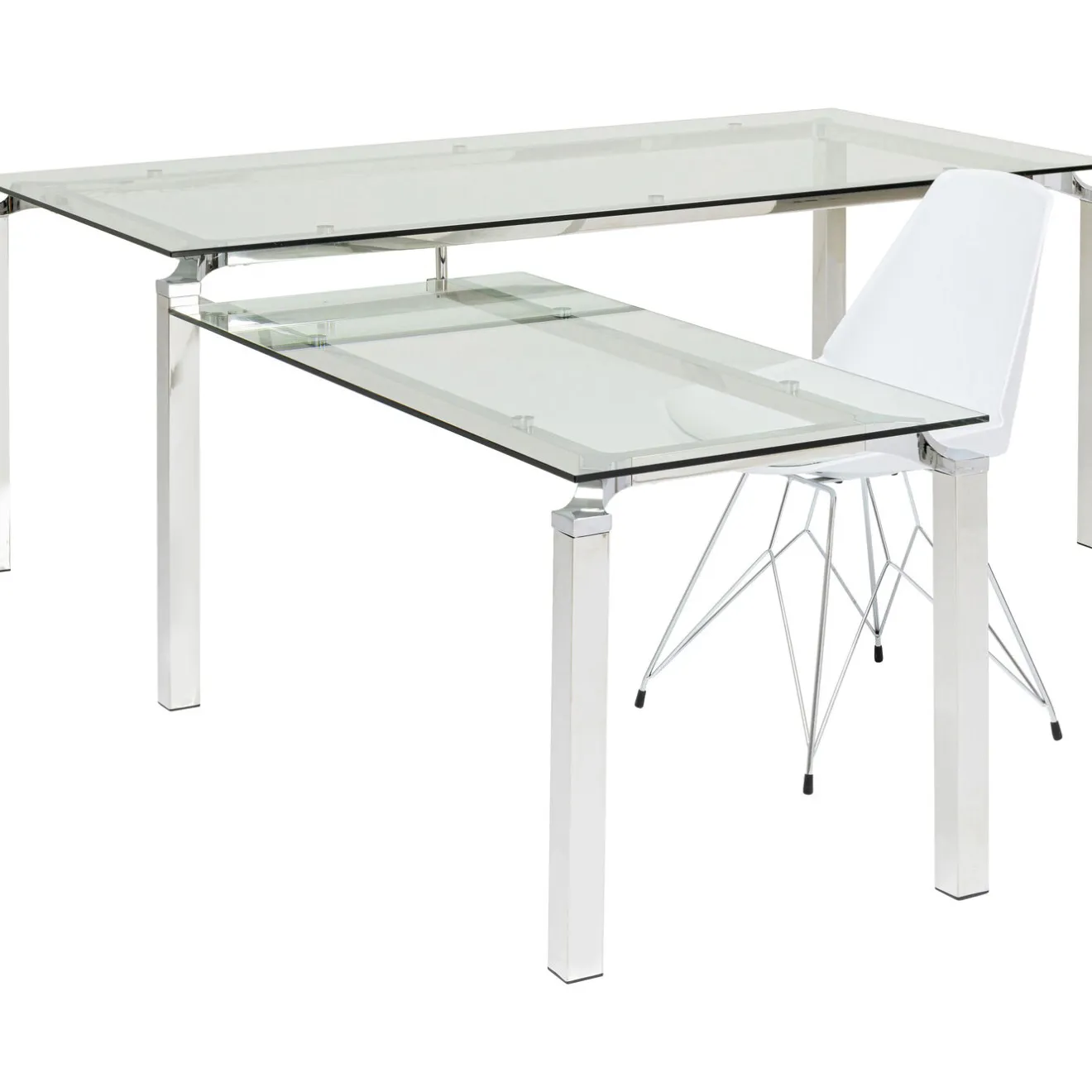 KARE Design Bureaux|Bureau D Angle Lorenco Chrome 210X180Cm